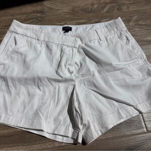 J. Crew White Women’s Flat-Front Cotton Shorts